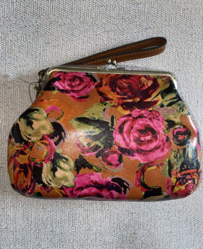 Patricia Nash Summer RosesHand-Bag Wristlet Savena 100% Authentic Leather CUTE!