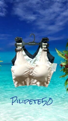 Lucky Brand Set Of 3~Seamless Laser Cut Bras LVD19053~Sz.2X~Multicolor ~UNIQUE!