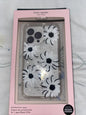 Kate Spade iPhone Case 13 Pro Floral White/Black Floral Rhinestones BEAUTIFUL!