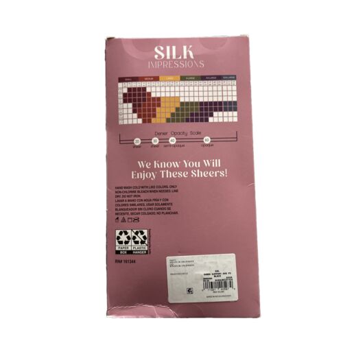 Silk Impressions Medium Sheer Support 30Denier~2-pairs Black~High Waisted~ XXL