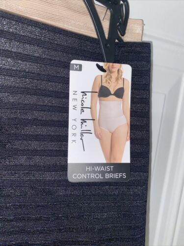 NICOLE MILLER~2 Pk~Hi-Waist Control Brief ~Style NM7616~TONES YOUR TUMMY~Medium