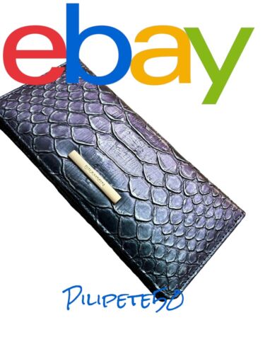 BRAHMIN Ady Wallet Slim Bifold Clutch Electric Blue Ateague Genuine Leather~NWT
