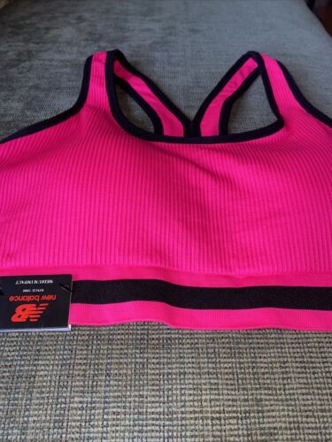 New Balance Medium Impact Sports Bra 112013  Alpha Pink/Black Size XXL~UNIQUE!