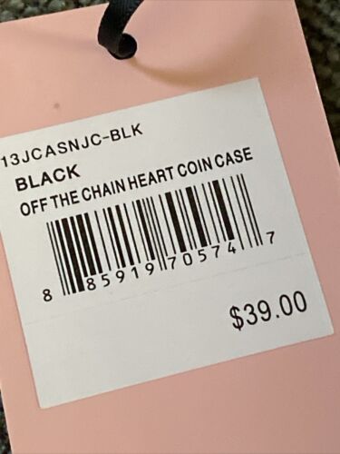 JUICY COUTURE ~OFF THE CHAIN HEART COIN CASE~WRISTLET BLACK JUICY LOGO~ UNIQUE!