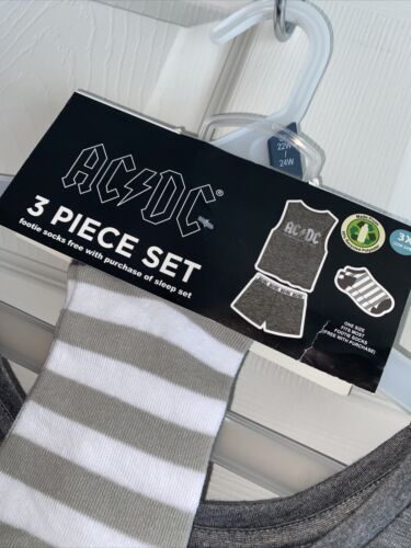 AC/DC Women's  Tank Top, Shorts and Socks, 3-Piece Sleep Set 3XL