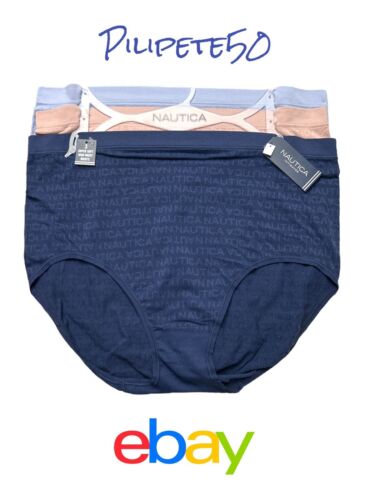 NAUTICA INTIMATES NT9471-3 PACK SUPER SOFT HIGH WAIST BRIEF PANTIES GREAT FIT-3X