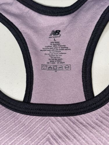 New Balance Medium Impact Sports Bra Style # 1153 Lavender/ Black LARGE NEW