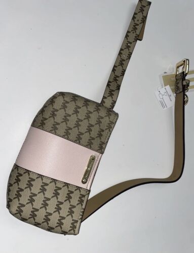 Michael Kors Women’s Belt  Fanny Pack MK Signature Logo PINK/BROWN/BEIGE - L/X