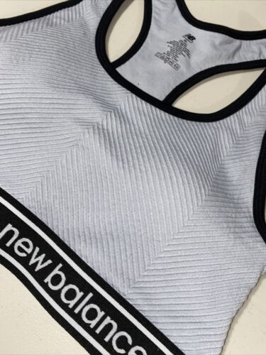 New Balance Medium Impact Sports Bra Style # 1153 Gray/Black/White Size XL