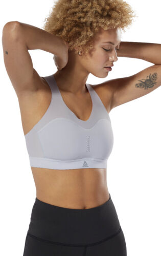 Reebok Women's Puremove Workout Sports Bra SMALL GRAY/ORANGE Retail $60 NEW