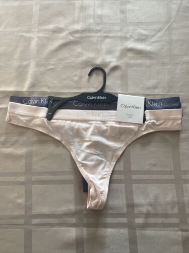 CALVIN KLEIN Thong Panties 2 Pack Cotton Soft ~ Size XL ~ QP18030~692~GREAT FIT!