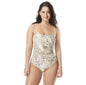 Contours by Coco Reef Jasper Bandeau Bra. Sized One Piece Swimsuit Crocodile NEW