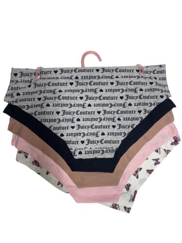 Juicy Couture 5 Pack Intimates Hipster No Panty Lines ~ Multicolor~ Logo Prints!