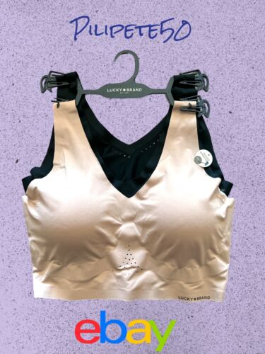Lucky Brand Set of 2 Seamless Laser Cut Bras LVD19052 Sze L~ Perforated~CUTE!