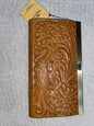 Patricia Nash Cauchy Tooled Genuine Leather Framed RFID Wallet Cognac NWT $119