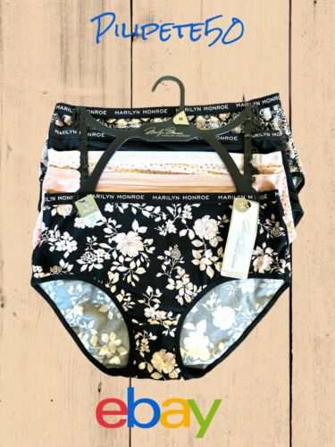 Marilyn Monroe 5pc MM5108~Super Soft~Mid-Rise Panties~M~Multicolor $48-PERFECT!