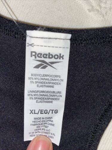 Reebok Stellar Seamles Bra Black/ Gray Extra Large Retail $40 NEW