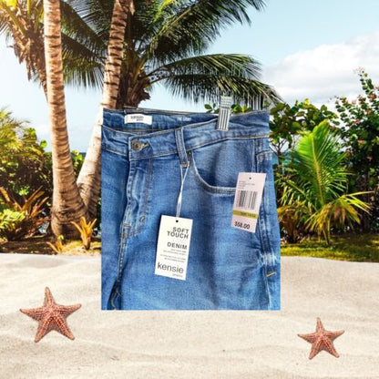 Kensie Jeans~ Luxe Denim Women’s High Rise Shorts~Blue~Size 14/32~70’s LOOK! $58