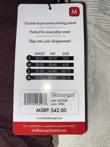 Skinnygirl Double Shaping Seamless Briefs Size MEDIUM 3  pair Style SG7058￼￼ New