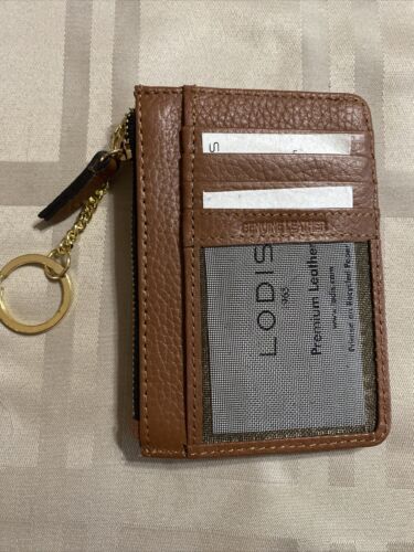 LODIS Coin Purse  Wallet Brown Cognac Genuine Leather - ABSOLUTELY BEAUTIFUL!!!