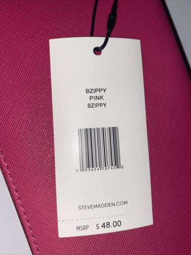 STEVE MADDEN WALLET WRISTLET PINK (HOT PINK) SMOOTH TEXTURED