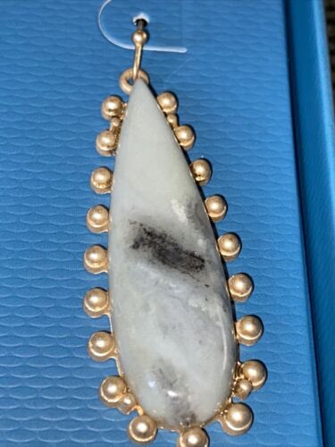 DARBIE ANGELL ~Earrings ~ Quartz~ Gold ~Tone Fashion Designer NIB ~ UNIQUE