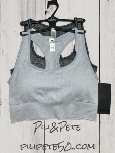 90 Degree By Reflex High Performance Full Support Sport  Bra Set-Two L- MSRP$58
