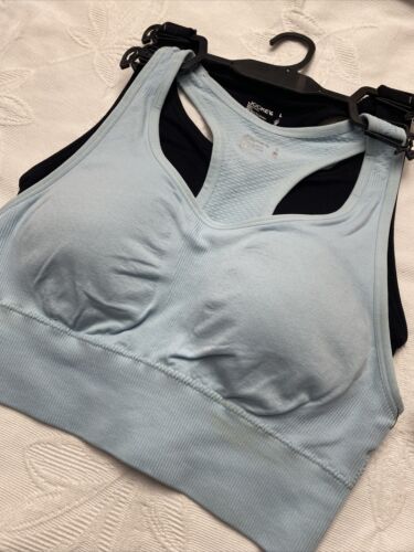 Jockey Women's 2 Pack Removable Cup Seamless Bra -Sea Foamed/Black Size LARGE