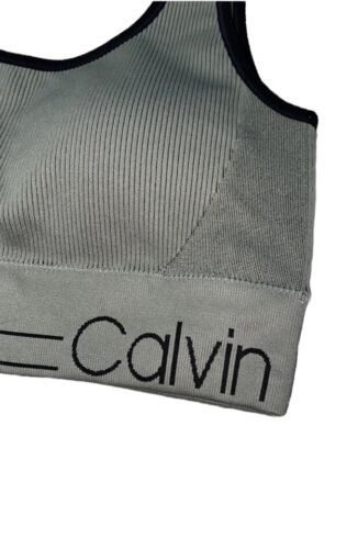 Calvin Klein Performance Low Impact Logo Band Women Sports Bra L Retail $39.50