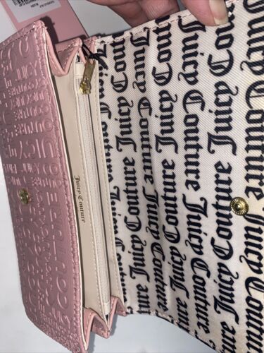 JUICY COUTURE BLUSH PINK~GLAM ELONGATED FLAP WALLET~CLUTCH STAMPED~JUST FOR YOU!