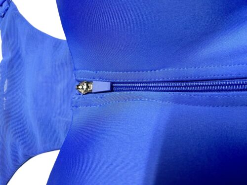 LAYER 8 MAXIMUM SUPPORT SIZE 2X SPORT BRA FITTED Blue/SilverFront Zipper-NEW