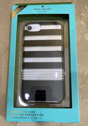 Kate Spade Protective Case for iPhone 6/6S/7/8 Clear With Black/White Stripes