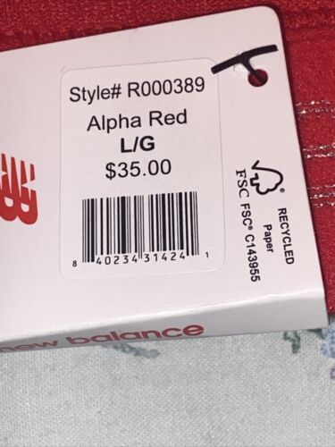 New Balance Medium Impact Sports Bra Alpha Red/Gold Style R000389  Size L - CUTE