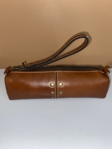 Patricia Nash Isla Oblong Italian Leather Wristlet Veg Tan NEW