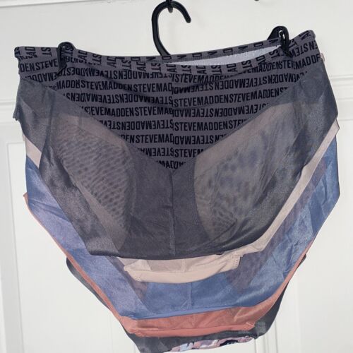 Steve Madden ~ 5-Pair Women's Bikini Underwear Cotton & Nylon Blend ~XL~CUTE!