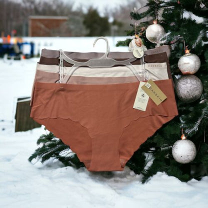 DANSKIN~ INTIMATES 5 Pack~Multicolor~No Show Panties LARGE ~ Style DS3610~UNIQUE