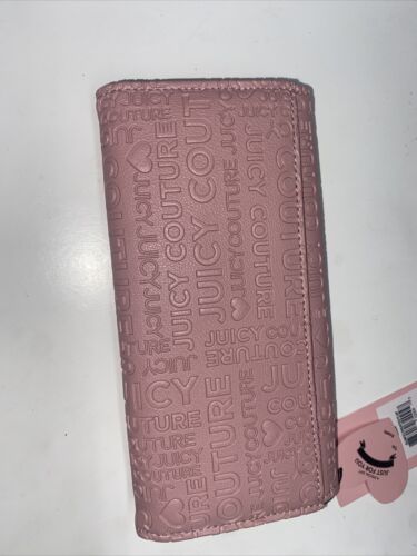 JUICY COUTURE BLUSH PINK~GLAM ELONGATED FLAP WALLET~CLUTCH STAMPED~JUST FOR YOU!