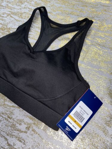 REEBOK MATCH BRA BLACK /BLACK MESH REW211BR02006 MEDIUM MSRP $40 NEW