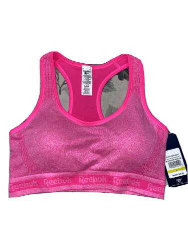 Reebok Sport Seamless Neon Knock￼ Out Pink￼ Bra  LARGE Retail $40 NEW