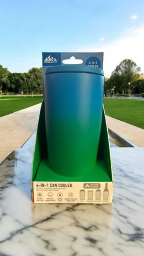 HydraPeak~4 In 1 Can Cooler~ Non Slip Rubber Base~Blue-Green ~GREAT PURCHASE!