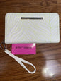 Betsey Johnson Zip Around Wallet/Wristlet Stitch Light Green Over White Color