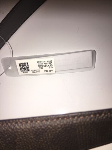 MICHAEL KORS BELT BROWN WITH PRINTED MK LOGO SILVER MK BUCKLE MSRP $48