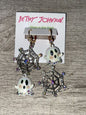 Halloween Betsey Johnson ~ Glow in Dark Ghost Spider Web Mismatch Dangle Earring