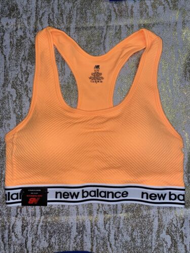 New Balance Medium Impact Sports Bra Style 111152 Orange/ Black XL- MSRP $35