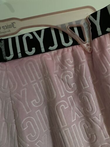 JUICY COUTURE BLACK & PINK VELOUR RHINSTONES LOGO~JC1751~ SLEEP SHORTS ALL SIZES