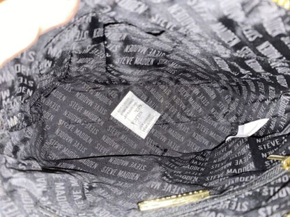 STEVE MADDEN HANDBAG BMAGGIE MULTICOLORED STRIPE PRINT XBDY GOLD -TONE HARDWARE