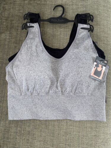 Delta Burke 2-Pack Intimate Seamless Bras Size 1X Soft Comfort Longline NICE
