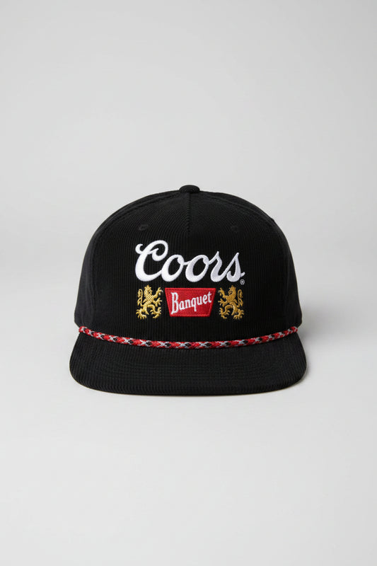 Coors Banquet Corduroy Snapback Hat Vintage 90’s Style Blue w Red Rope Fast Ship