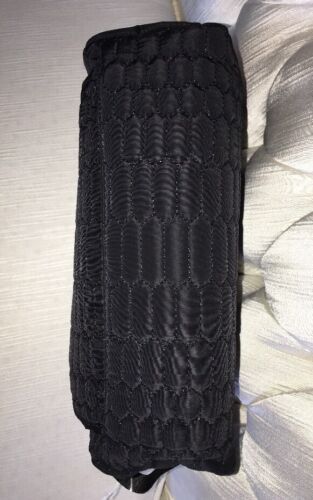 AIMEE KESTENBERG ISABELA LARGE ZIP AROUND BLACK QUILT W/LIGHT BLUE TRIM T00145