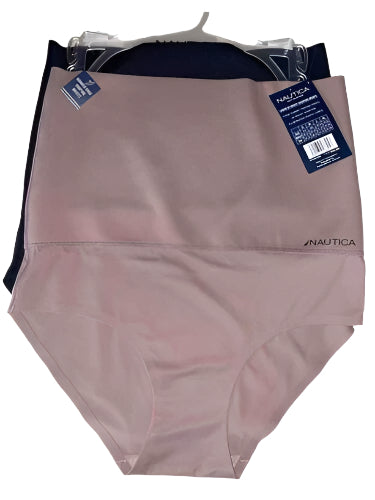 NAUTICA INTIMATES NT7239 2PKD MF SEAMLESS SHAPING BRIEF PANTIES GREAT FIT! ~Sz. L